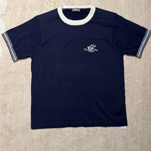 Dior Navy Blue Polo Shirt with White Accents